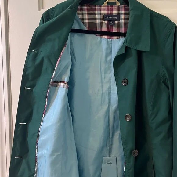 Lands' End Women’s Dark Green Raincoat Size 10-12 Medium - Picture 5 of 5